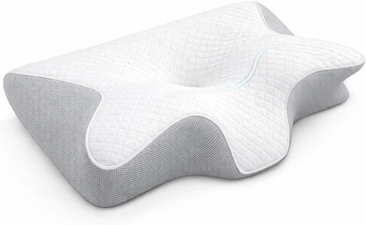 Cervical Memory Foam Pillow - Two Sided to Choose - 2 in 1 Ergonomic Orthopedic Pillow For Neck Pain Support