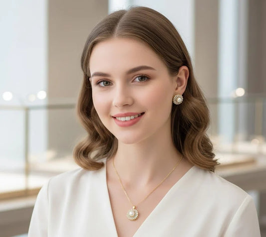 Calvin Swiss Classic Pearl Pendant Jewelry Set |