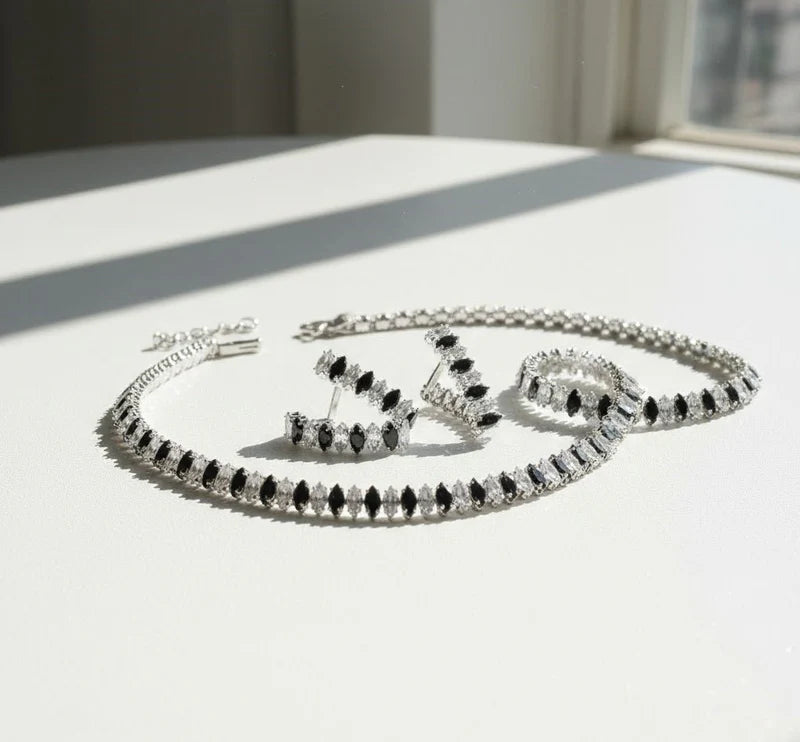 Premium White Crystal Marquise Cut Jewelry Set | Calvin Swiss
