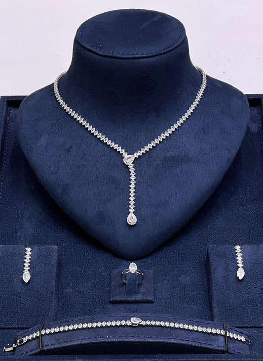 Elegant Teardrop Drop Jewelry Set | Necklace & Earrings for Women