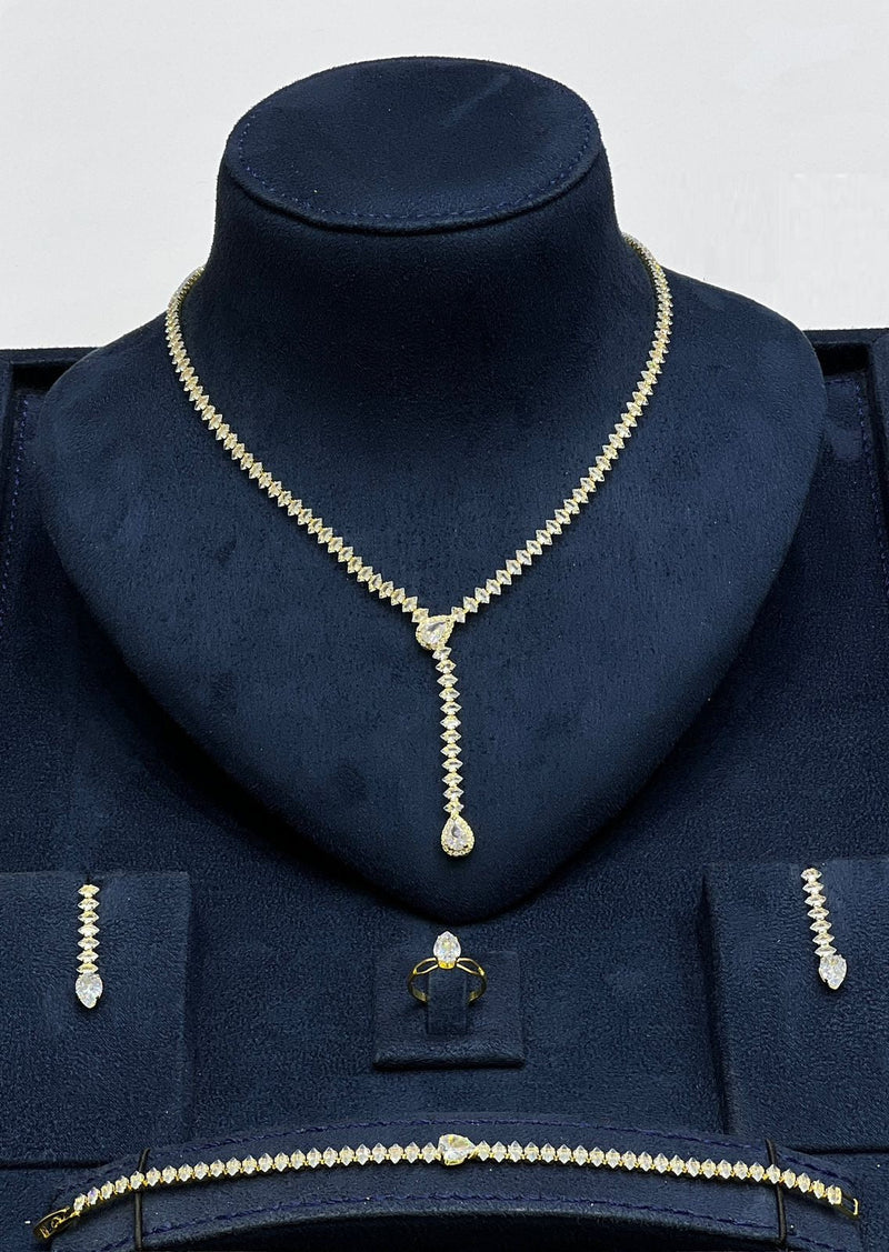 Elegant Teardrop Drop Jewelry Set | Necklace & Earrings for Women
